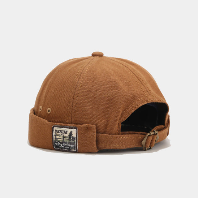 Vintage Docker Cap Brimless Hat Breathable Beanie Hats Cotton Retro Adjustable Literary Landlord Sailor Cap Women Hip Hop Hat
