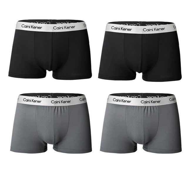 4Pcs Men Boxers Man Short Breathable Flexible Comfortable Shorts Boxers Lovely Solid  Panties