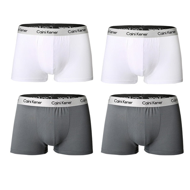 4Pcs Men Boxers Man Short Breathable Flexible Comfortable Shorts Boxers Lovely Solid  Panties