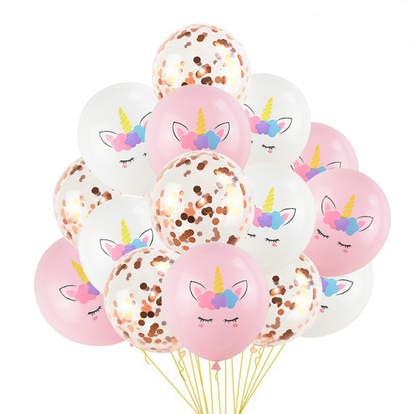 1 Set Unicorn Party Balloons Birthday Baloon Unicorn Decoration Latex Confetti Balloon Birthday Party Decoration Balloons Kids