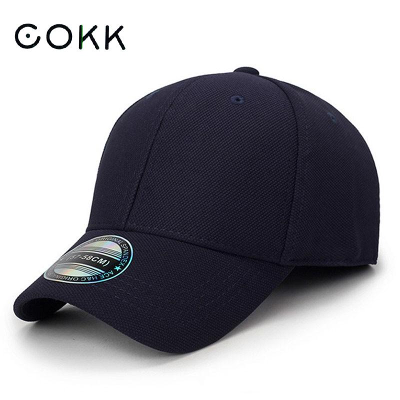 COKK Baseball Cap Men Snapback Hats Caps Men Fitted Closed Full Cap Women Gorras Bone Male Trucker Hat Casquette Outdoor Black