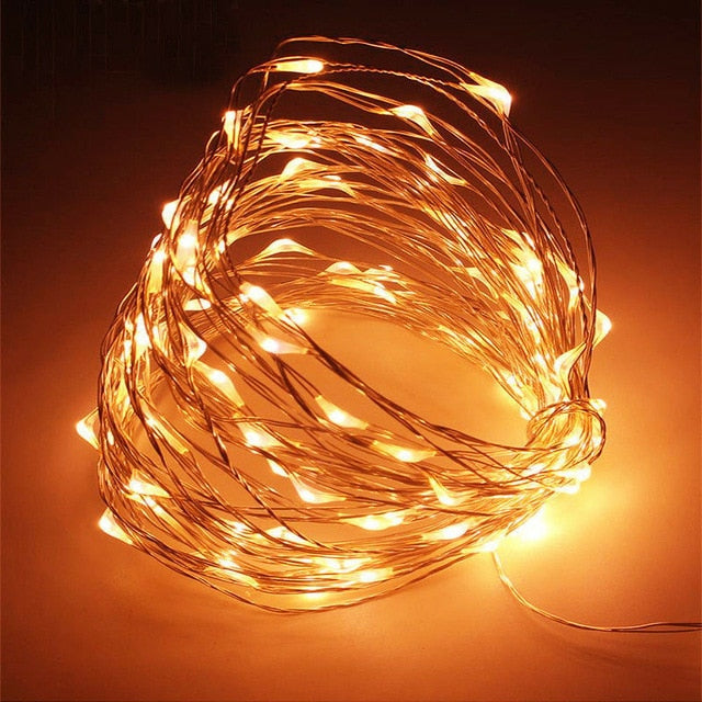 New 2M 3M 5M 10M Copper Wire LED String lights Holiday lighting Fairy Garland For Christmas Tree Wedding Party Decoration