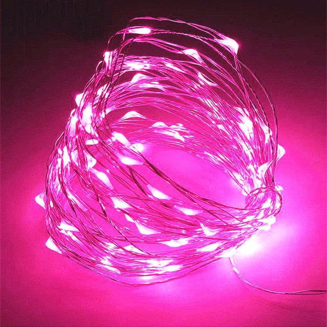 New 2M 3M 5M 10M Copper Wire LED String lights Holiday lighting Fairy Garland For Christmas Tree Wedding Party Decoration