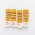 4Pcs Cat Paw Table Foot socks Chair Leg Covers Floor Protectors Non-Slip Knitting Socks For Furniture Cartoon Home Decor