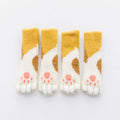 4Pcs Cat Paw Table Foot socks Chair Leg Covers Floor Protectors Non-Slip Knitting Socks For Furniture Cartoon Home Decor