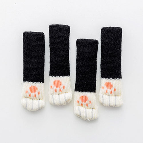 4Pcs Cat Paw Table Foot socks Chair Leg Covers Floor Protectors Non-Slip Knitting Socks For Furniture Cartoon Home Decor