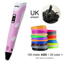 Myriwell 3D Pen LED Screen DIY 3D Printing Pen 100m ABS Filament Creative Toy Gift For Kids Design Drawing