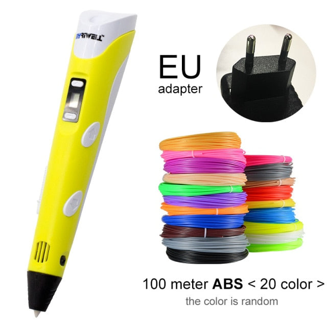 Myriwell 3D Pen LED Screen DIY 3D Printing Pen 100m ABS Filament Creative Toy Gift For Kids Design Drawing