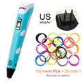 Myriwell 3D Pen LED Screen DIY 3D Printing Pen 100m ABS Filament Creative Toy Gift For Kids Design Drawing