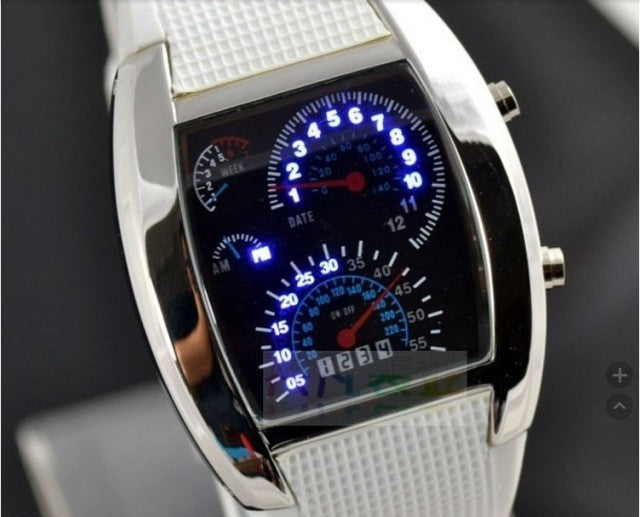 Fashion Men's Watch Unique LED Digital Watch Men Watch Electronic Sport Watches Rubber Band Clock montre homme erkek kol saati