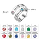 JewelOra Personalized Mothers Rings Custom Name Birthstone Wrap Rings for Women Engraved Jewelry Anniversary Gifts for Mom