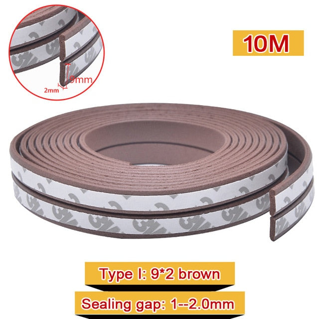 10M Type DIEP Self Adhesive Door Sealing Strips Self Adhesive Window Foam Wind Waterproof Dustproof Sound Insulation Tools