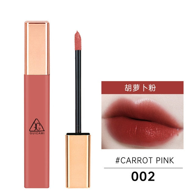 GUICAMI12 Colors Lipgloss Set Lip  Moisturizing Matte Lipstick Matt Lip Glaze Makeup Long Lasting Lipstick Tubes Maquiagem