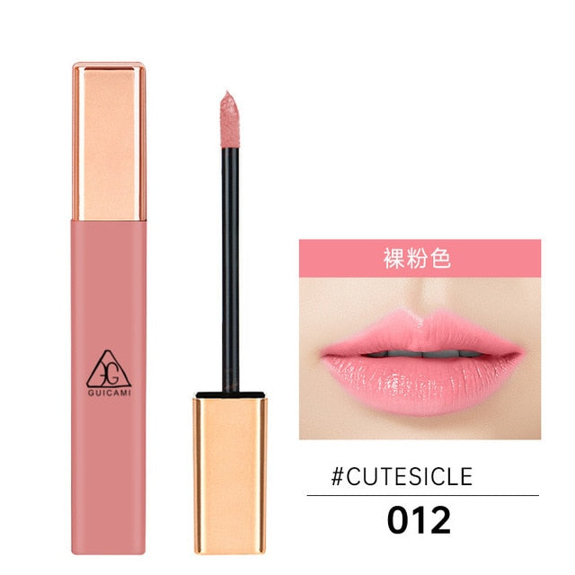 GUICAMI12 Colors Lipgloss Set Lip  Moisturizing Matte Lipstick Matt Lip Glaze Makeup Long Lasting Lipstick Tubes Maquiagem