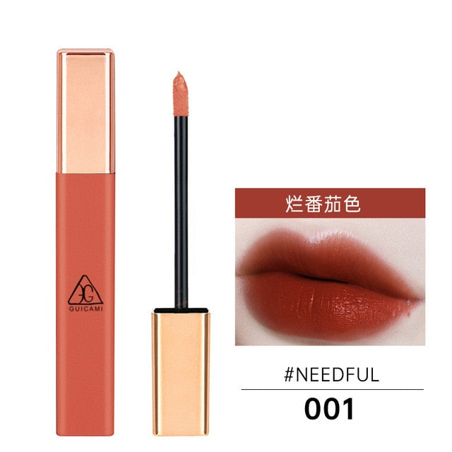 GUICAMI12 Colors Lipgloss Set Lip  Moisturizing Matte Lipstick Matt Lip Glaze Makeup Long Lasting Lipstick Tubes Maquiagem