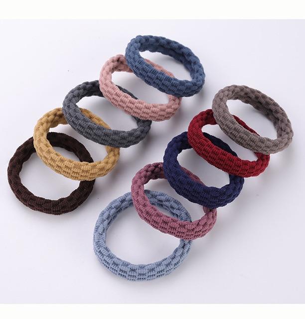10PCS Women Girls Simple Basic Elastic Hair Bands Ties Scrunchie Ponytail Holder Rubber Bands Fashion Headband Hair Accessories