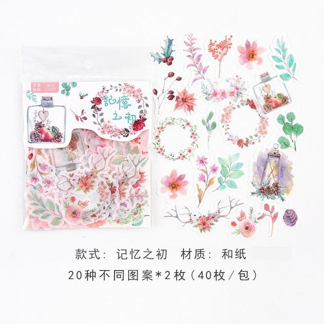 40pcs/lot Cute Washi Paper Stationery Sticker Set Kawaii Stickers Decoration Label For Journal Planner Scrapbooking Album Diary
