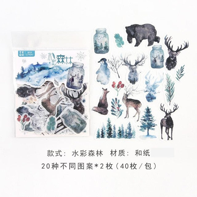 40pcs/lot Cute Washi Paper Stationery Sticker Set Kawaii Stickers Decoration Label For Journal Planner Scrapbooking Album Diary