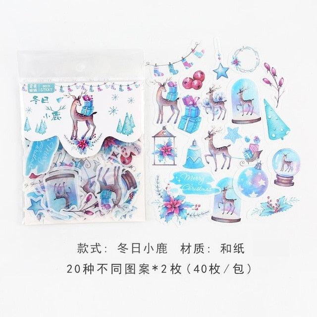 40pcs/lot Cute Washi Paper Stationery Sticker Set Kawaii Stickers Decoration Label For Journal Planner Scrapbooking Album Diary