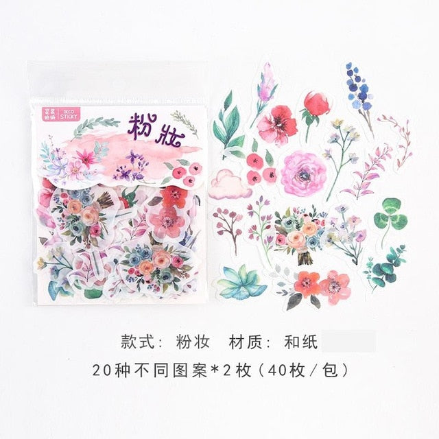 40pcs/lot Cute Washi Paper Stationery Sticker Set Kawaii Stickers Decoration Label For Journal Planner Scrapbooking Album Diary