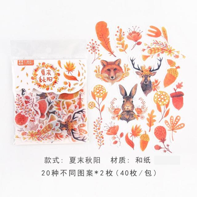 40pcs/lot Cute Washi Paper Stationery Sticker Set Kawaii Stickers Decoration Label For Journal Planner Scrapbooking Album Diary