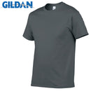 Gildan Brand Hot Sale Men's Summer 100% Cotton T-Shirt Men Casual Short Sleeve O-Neck T Shirt Comfortable Solid Color Tops Tees