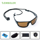NEWBOLER Polarized Fishing Sunglasses Brown Yellow Lenses Night Version Men Glasses Outdoor Sport Driving Cycling Eyewear UV400