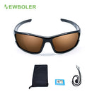 NEWBOLER Polarized Fishing Sunglasses Brown Yellow Lenses Night Version Men Glasses Outdoor Sport Driving Cycling Eyewear UV400