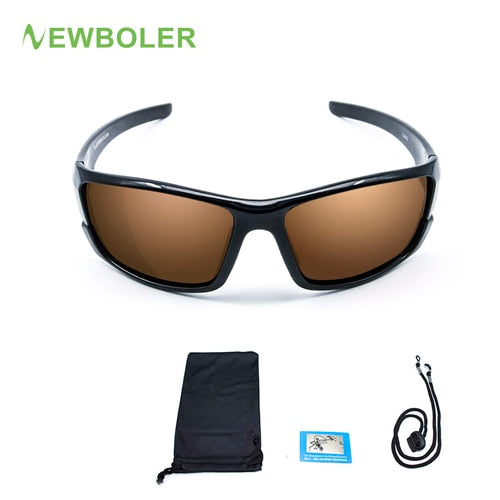 NEWBOLER Polarized Fishing Sunglasses Brown Yellow Lenses Night Version Men Glasses Outdoor Sport Driving Cycling Eyewear UV400