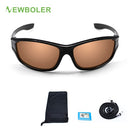 NEWBOLER Polarized Fishing Sunglasses Brown Yellow Lenses Night Version Men Glasses Outdoor Sport Driving Cycling Eyewear UV400