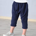 New 2-7y 2018 Summer Solid Color Linen Pleated Children Ankle-length Pants for Baby Boys Pants Harem Pants for Kids Child