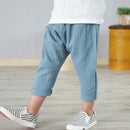 New 2-7y 2018 Summer Solid Color Linen Pleated Children Ankle-length Pants for Baby Boys Pants Harem Pants for Kids Child
