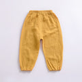 New 2-7y 2018 Summer Solid Color Linen Pleated Children Ankle-length Pants for Baby Boys Pants Harem Pants for Kids Child