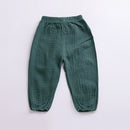 New 2-7y 2018 Summer Solid Color Linen Pleated Children Ankle-length Pants for Baby Boys Pants Harem Pants for Kids Child