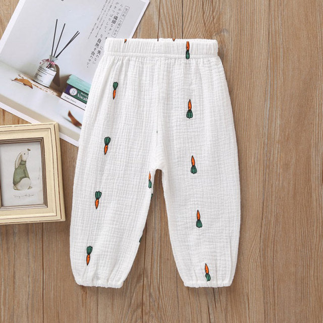 New 2-7y 2018 Summer Solid Color Linen Pleated Children Ankle-length Pants for Baby Boys Pants Harem Pants for Kids Child