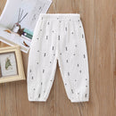 New 2-7y 2018 Summer Solid Color Linen Pleated Children Ankle-length Pants for Baby Boys Pants Harem Pants for Kids Child