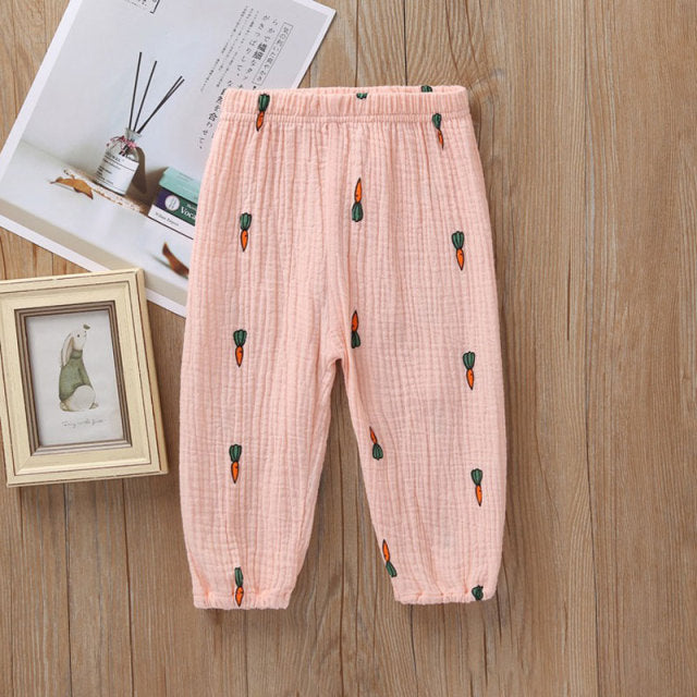 New 2-7y 2018 Summer Solid Color Linen Pleated Children Ankle-length Pants for Baby Boys Pants Harem Pants for Kids Child