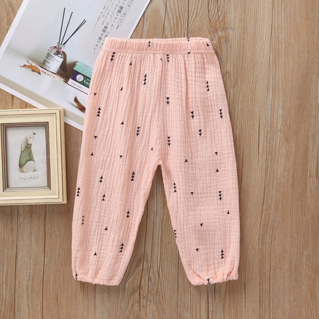 New 2-7y 2018 Summer Solid Color Linen Pleated Children Ankle-length Pants for Baby Boys Pants Harem Pants for Kids Child
