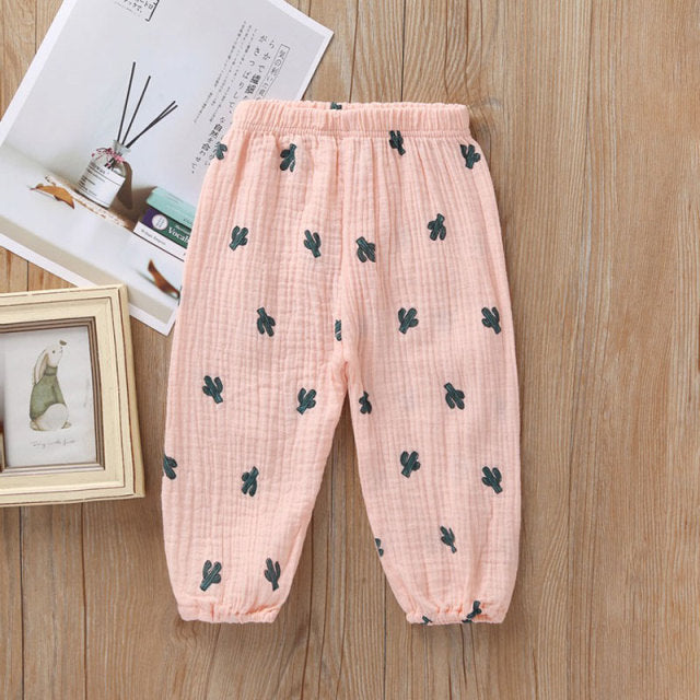 New 2-7y 2018 Summer Solid Color Linen Pleated Children Ankle-length Pants for Baby Boys Pants Harem Pants for Kids Child