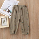 New 2-7y 2018 Summer Solid Color Linen Pleated Children Ankle-length Pants for Baby Boys Pants Harem Pants for Kids Child