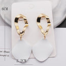 2019 Retro Vintage Statement Earrings White Geometric Long Dangle Earrings for Women Wedding Party Christmas Gift Wholesale