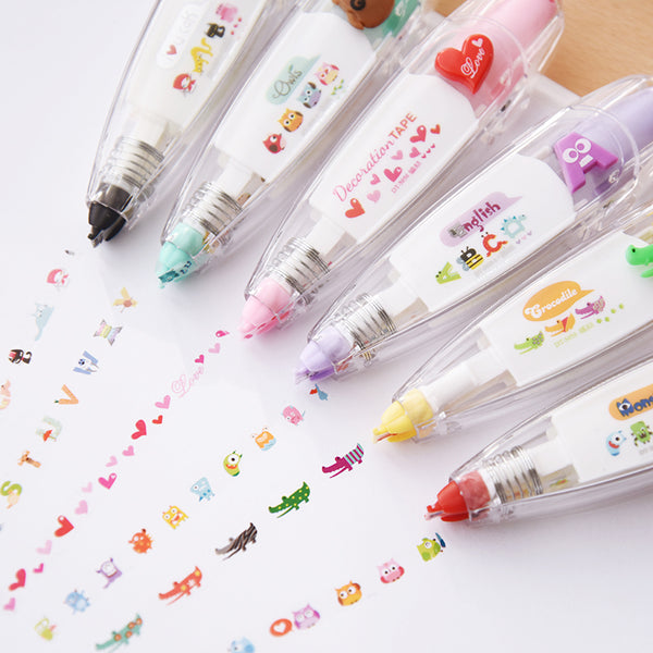 Kawaii Animals cat Press Type Decorative Correction Tape Scrapbooking Diary Stationery School Supply