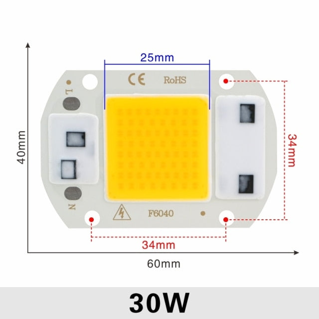 LED COB Chip 10W 20W 30W 50W 220V Smart IC No Need Driver 3W 5W 7W 9W LED Bulb Lamp for Flood Light Spotlight Diy Lighting