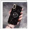 Glitter Seuin Diamond Ring Holder Silicone Phone Case For iphone 7 8 6 S plus X XR XS 11 Pro MAX  And Samsung S8 S9 S10 Note 8 9