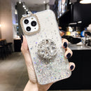 Glitter Seuin Diamond Ring Holder Silicone Phone Case For iphone 7 8 6 S plus X XR XS 11 Pro MAX  And Samsung S8 S9 S10 Note 8 9