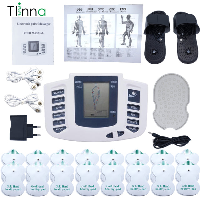 EMS Body Electrical Muscle Stimulator Tens Acupuncture Slimming Massager 16 Pads Digital Therapy for Back Neck Foot Health Care