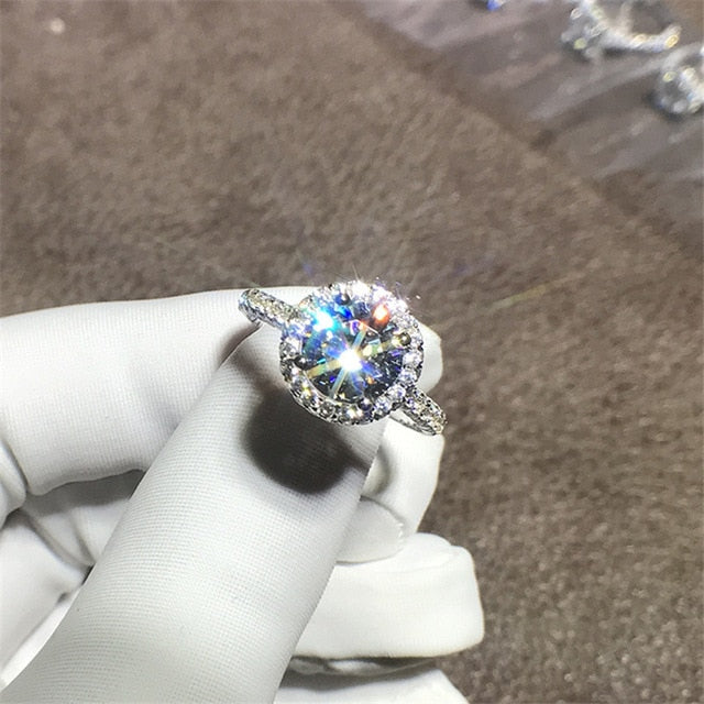 CC Trendy Jewelry S925 Rings For Women Cubic Zirconia Charms Bridal Wedding Engagement White Gold Color Ring Drop Shipping