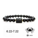 Black stone Beads 12 constellation couple Bracelet Men Bracelets For Women Pulseras Moda Masculina Hombre Man Mens Jewellery