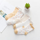 5 Pairs/lot 0 to 7 Years Spring Summer Thin Mesh Socks For Girls Boys Cute Animal Children's Thin Sock Baby Newborn Short Socks