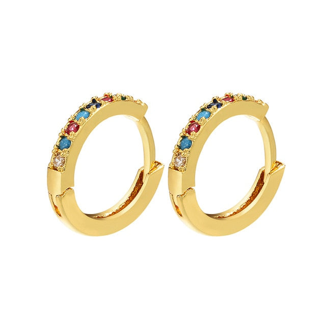 ZHUKOU 13x14mm one pair crystal hoop earrings for women jewelry DIY small earrings hooks jewelry accessories making model:VE82